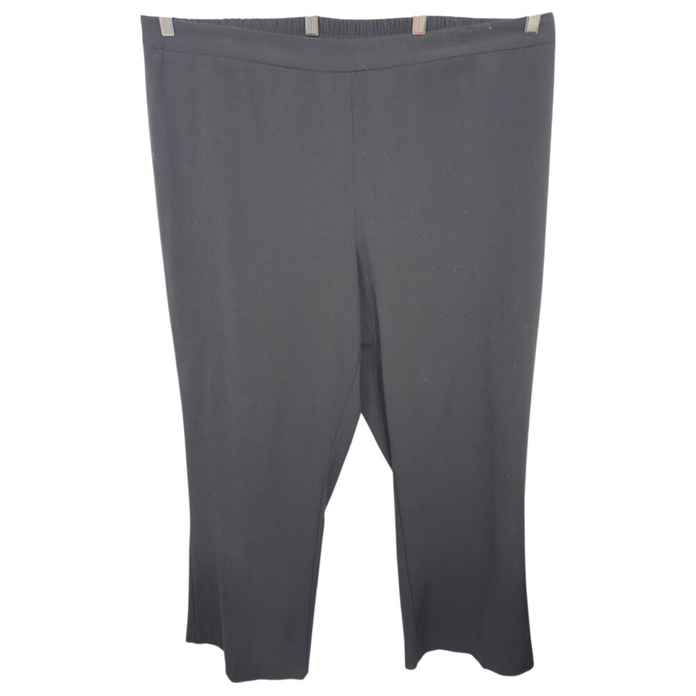 Catherines Plus Size 24W Dress Pants Black Trousers Straight‎ Leg Elastic 1506